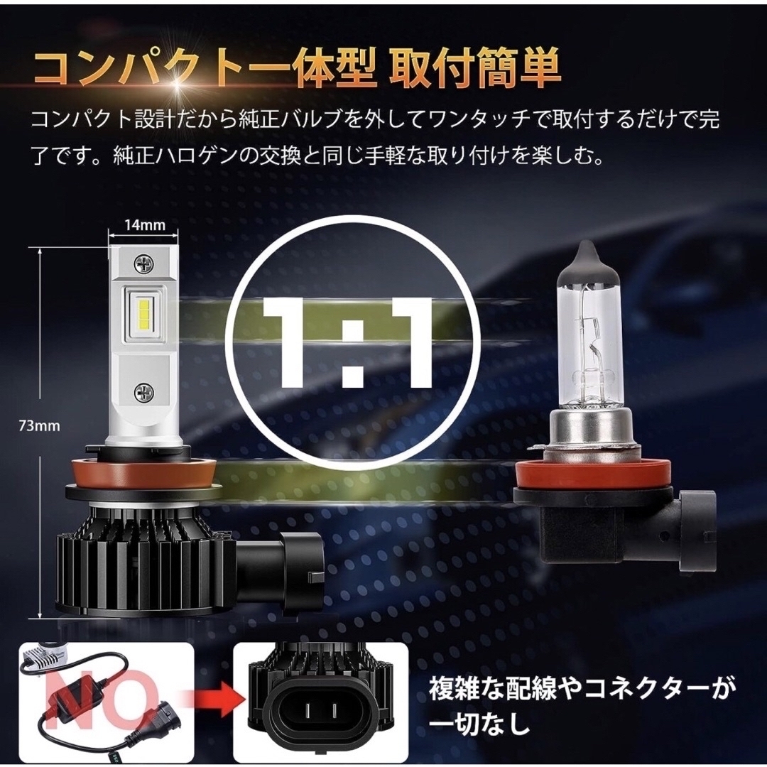 ●NADY-Z7 H11  LED LIGHTING ヘッドライト フォグライト 自動車/バイクの自動車(汎用パーツ)の商品写真