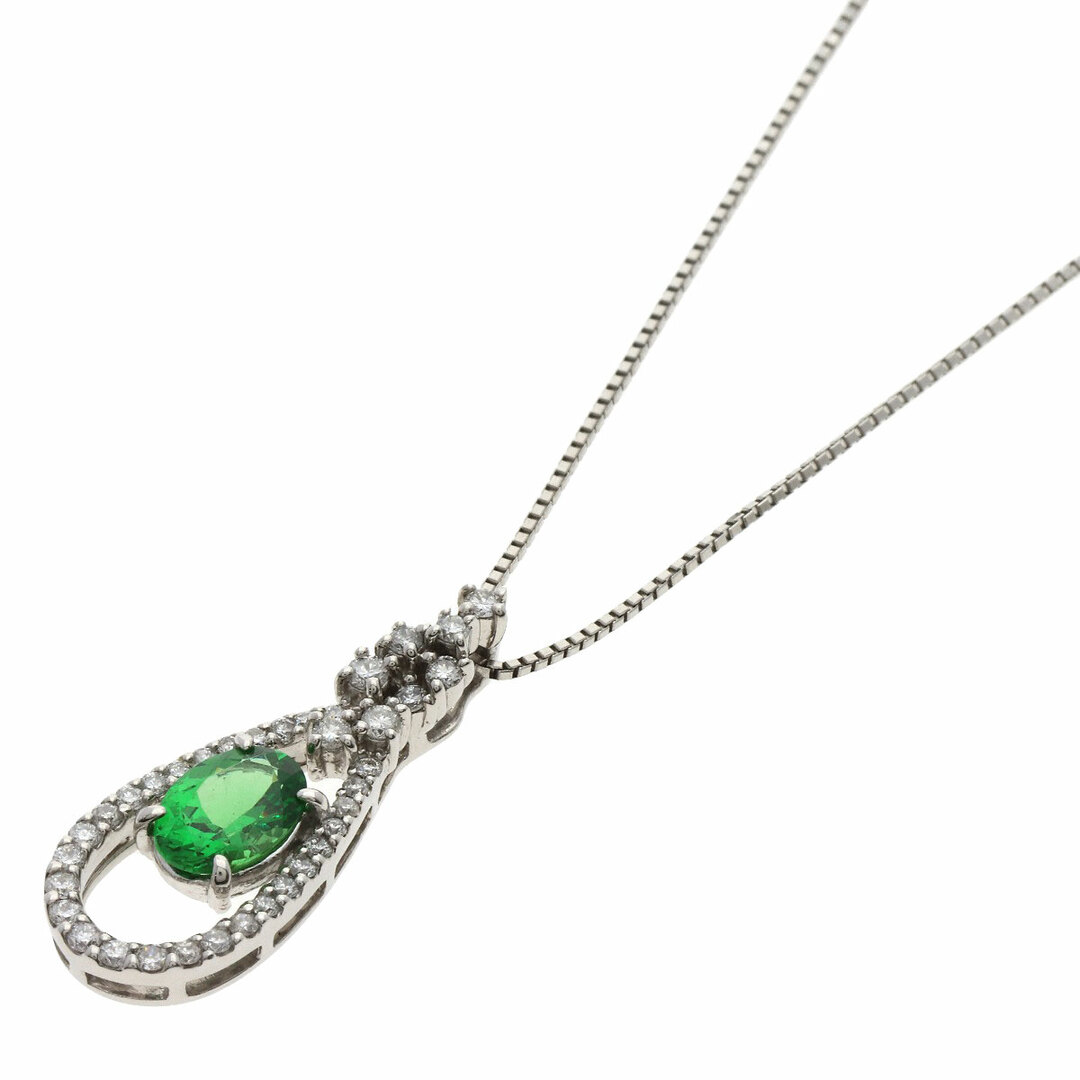 SELECT JEWELRY グリーングロッシュラー ガーネット ダイヤモンド ネックレス PT900 PT850 レディース