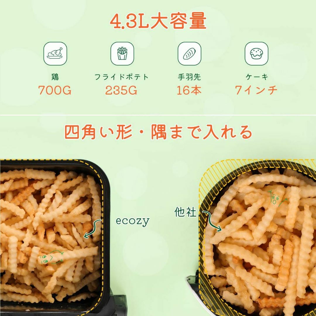 12種プリセット 中身見えるノンフライヤー 大容量-levercoffee.com