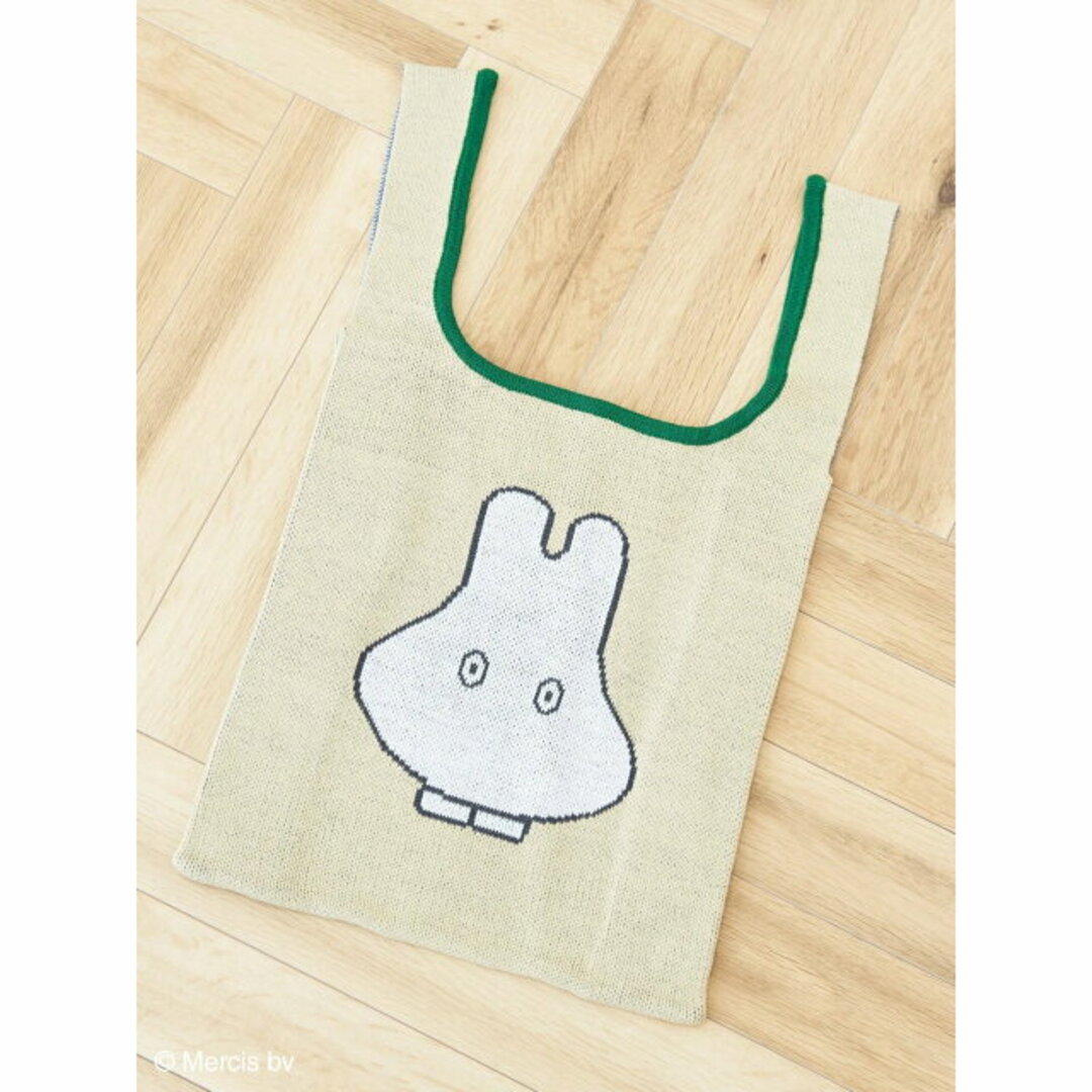 【ベージュ】miffy/ジャガードニットバッグ 23AW