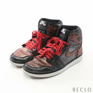 ジョーダン(Jordan Brand（NIKE）)のAIR JORDAN 1 HI OG FEARLESS ウィメンズ エアジョーダン 1 ハイ OG AJ1 フィアレス スニーカー ハイカットスニーカー ファブリック ブラック レッド(スニーカー)