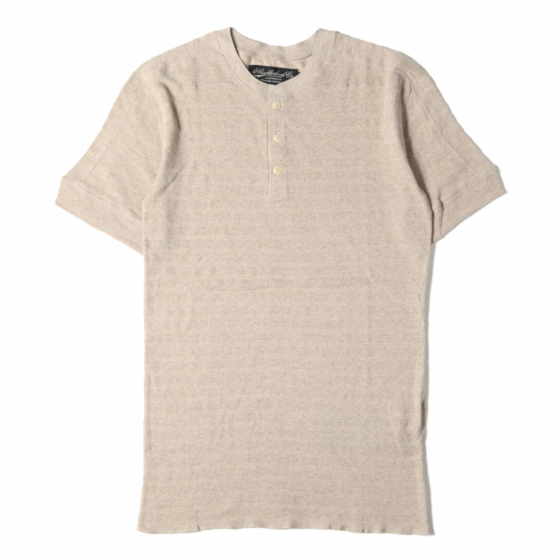 NEIGHBORHOOD ネイバーフッド Tシャツ サイズ:XL ヘンリーネック サーマル 半袖 Tシャツ H-WAFFLE / C-HENLEY．SS 17SS ベージュ トップス カットソー【メンズ】