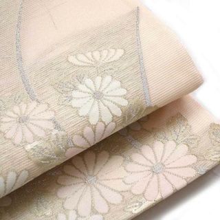 袋帯 幅31cm 長さ437cm 正絹(シルク) レディース 菊 夏用 ピンク地 ...
