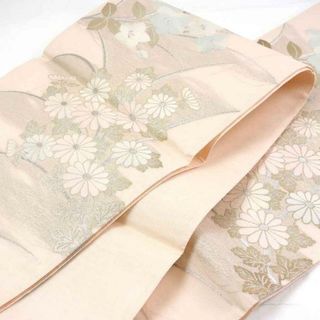 袋帯 幅31cm 長さ437cm 正絹(シルク) レディース 菊 夏用 ピンク地 ...