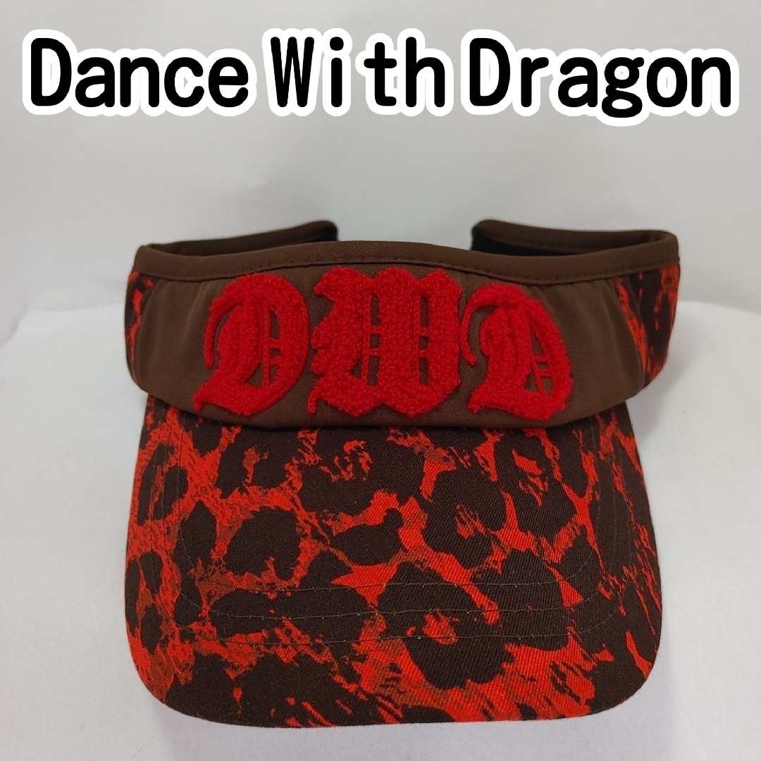 Dance With Dragon(ダンスウィズドラゴン)のDance With Dragon サンバイザー カーキ色/オレンジ【0234】 スポーツ/アウトドアのゴルフ(ウエア)の商品写真