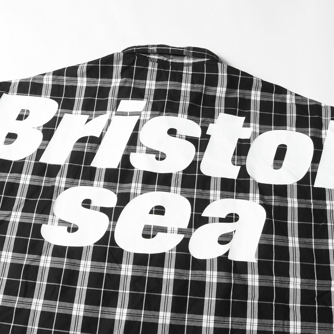 F.C.Real Bristol エフシーレアルブリストル シャツ サイズ:M 22SS WIND AND SEA ウィンダンシー コラボロゴ チェック バギー 半袖 シャツ S/S BAGGY SHIRT ブラック ホワイト 黒白 トップス カジュアルシャツ コラボ 【メンズ】【美品】