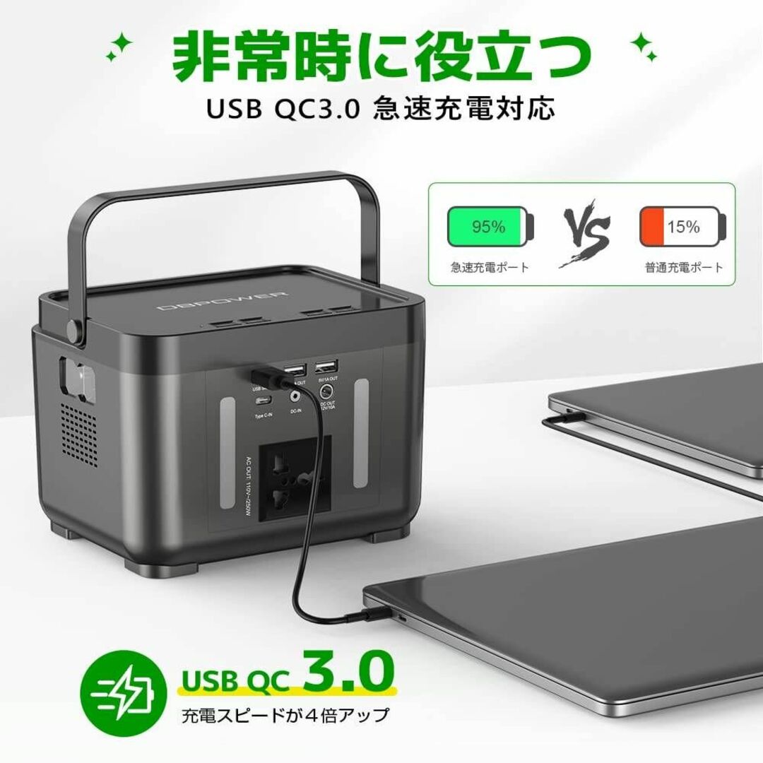 3種類LED搭載ポータブル電源 大容量発電機 - バッテリー/充電器