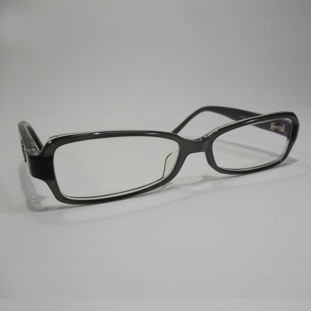 ブラックグレー素材ラインChristian Dior 眼鏡フレーム 伊達 メガネ プラスチック ブラック
