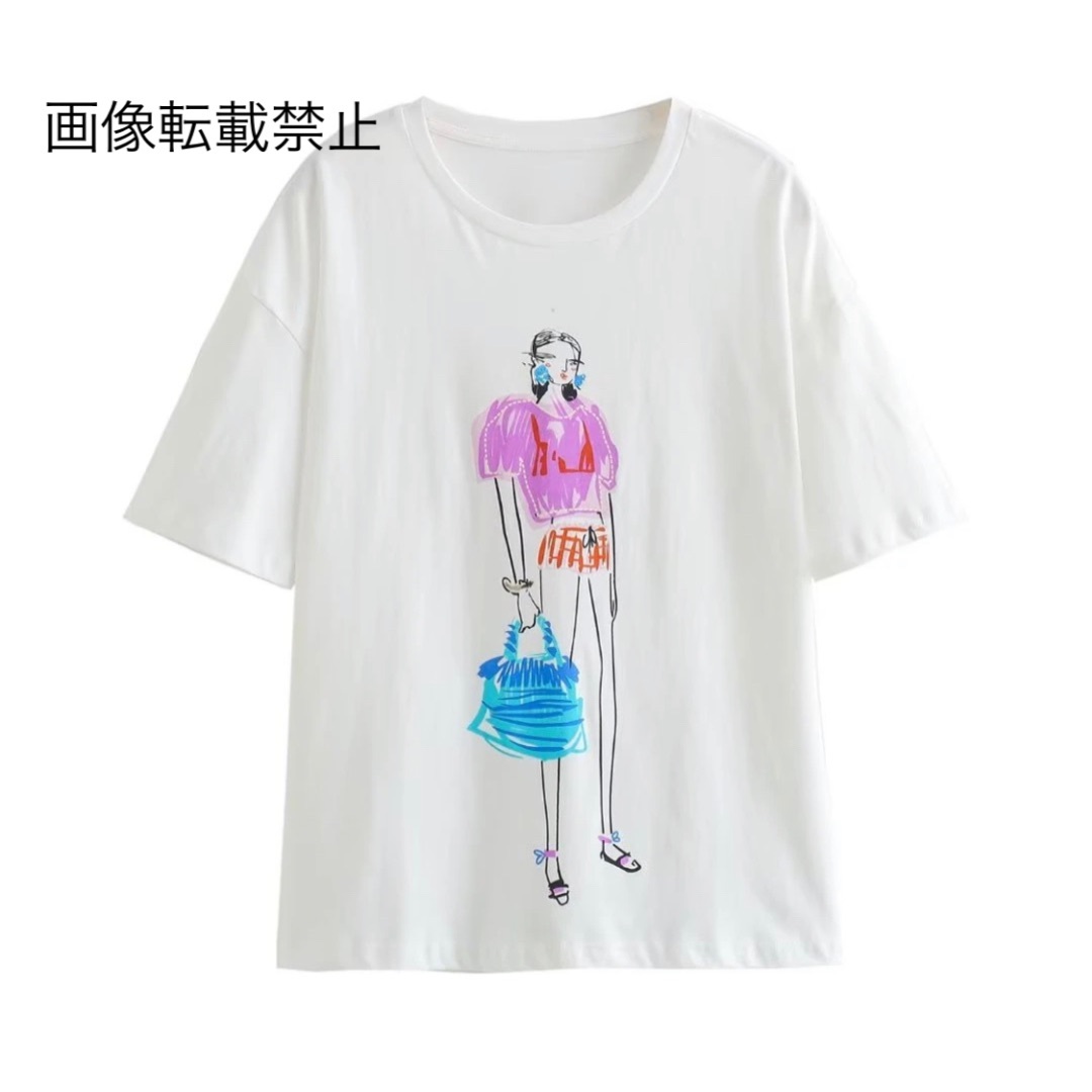 ????7月新作????8496◇ガールプリント 半袖 Tシャツ