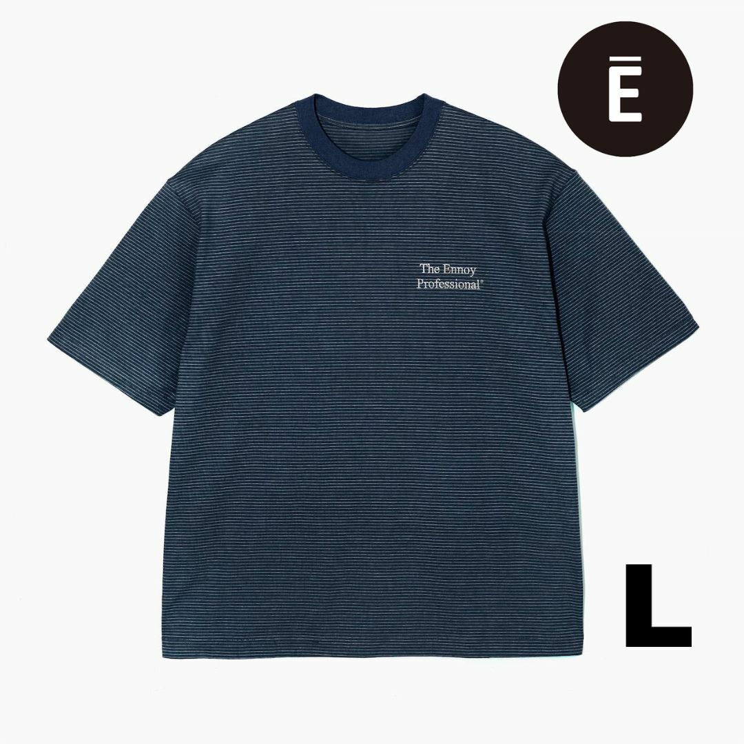 ennoy S/S Boder T-Shirt (NAVY × WHITE)