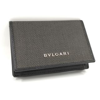 ブルガリ(BVLGARI)のBVLGARI ウィークエンド カードケース レザー ブラック グレー(名刺入れ/定期入れ)