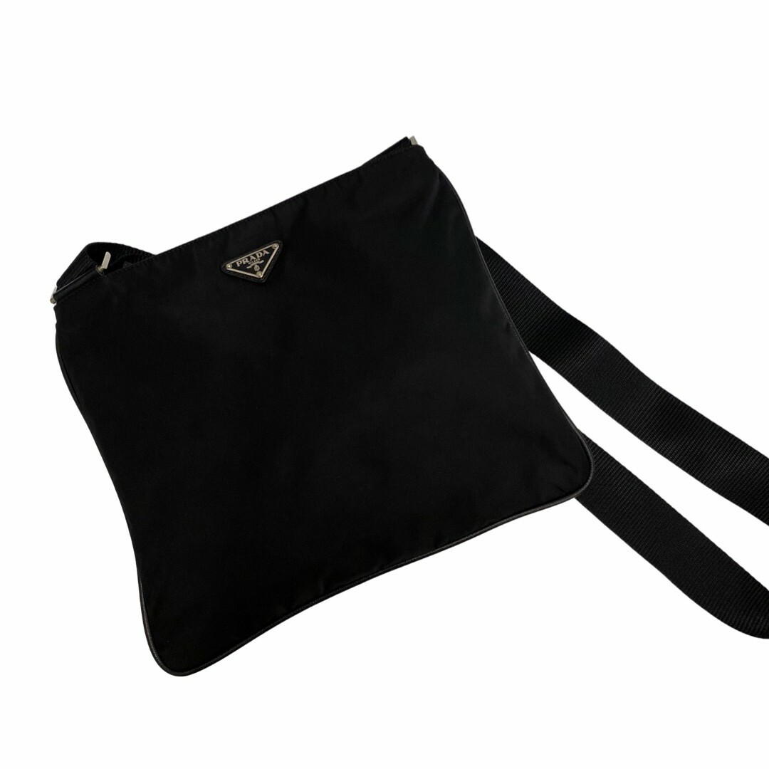 純正取寄 極 美品 PRADA プラダ 三角ロゴ 金具 ナイロン サフィアーノ
