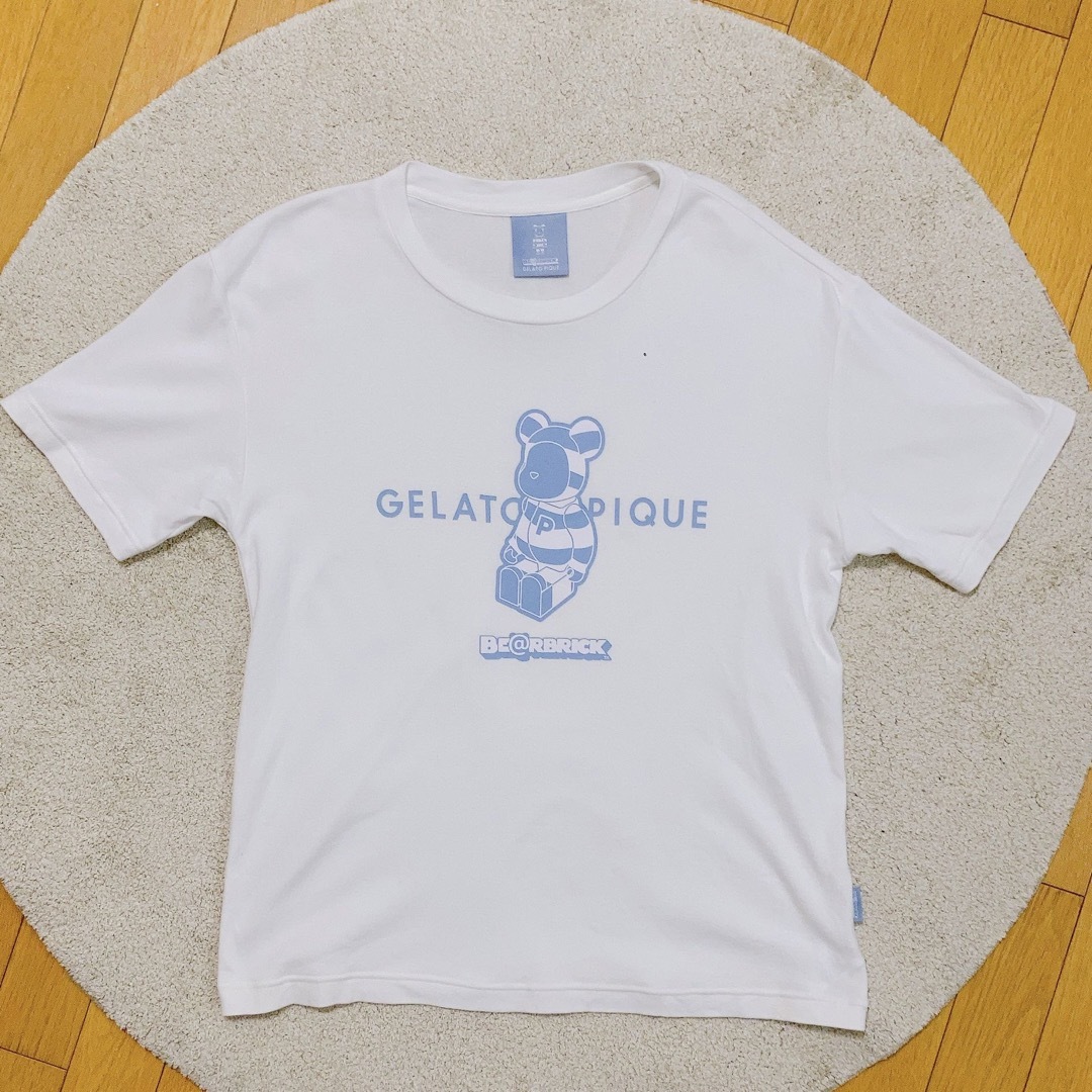 【ジェラートピケBE@RBRICK】ベアブリックユニセックスワンポイントTシャツ