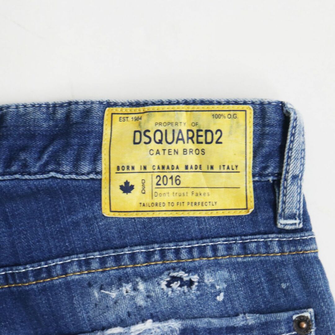 【ドンドン見直し】良品●DSQUARED2 ディースクエアード Slim jean クラッシュデニム/スキニーパンツ インディゴブルー 44 伊製 正規