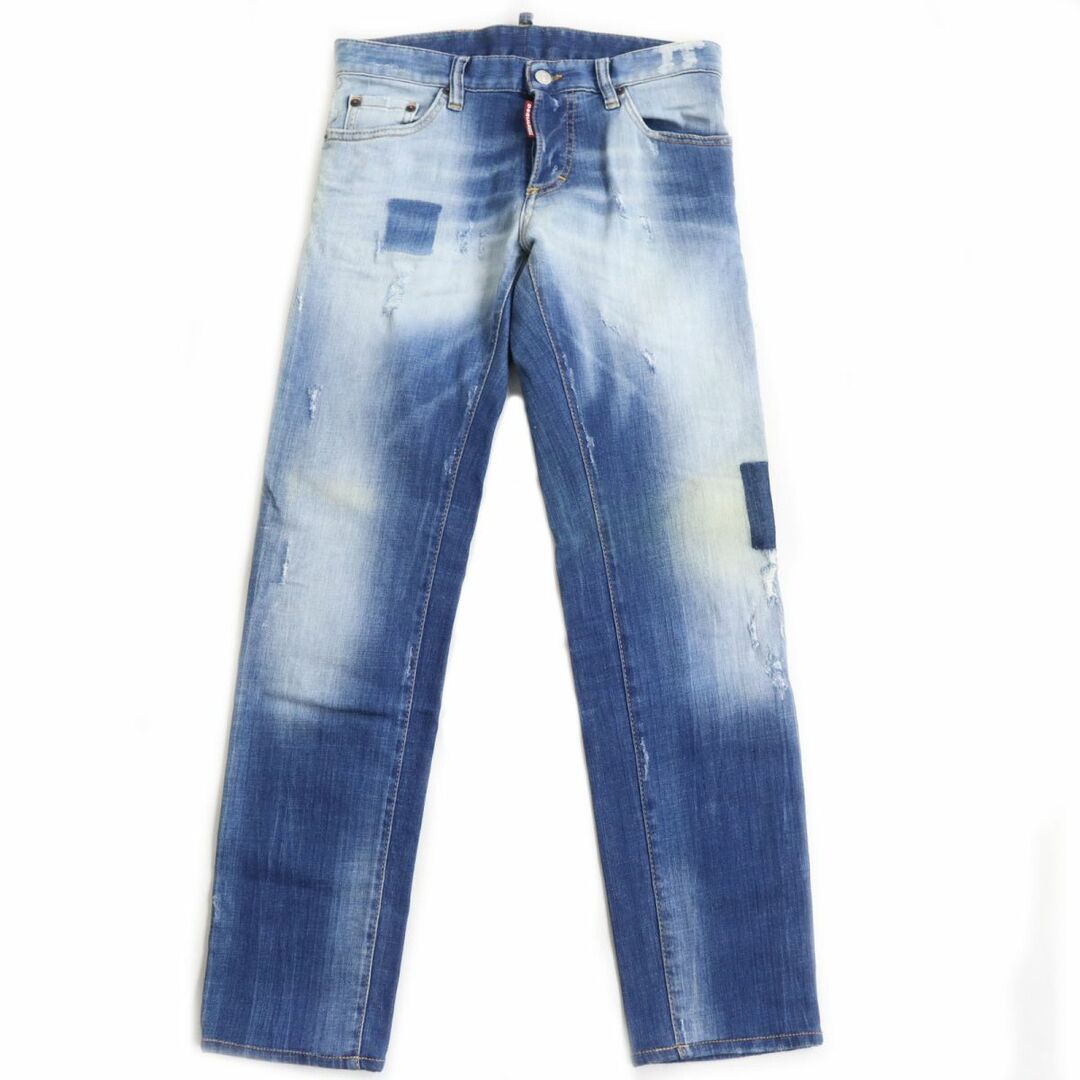 【ドンドン見直し】良品●DSQUARED2 ディースクエアード Slim jean クラッシュデニム/スキニーパンツ インディゴブルー 44 伊製 正規