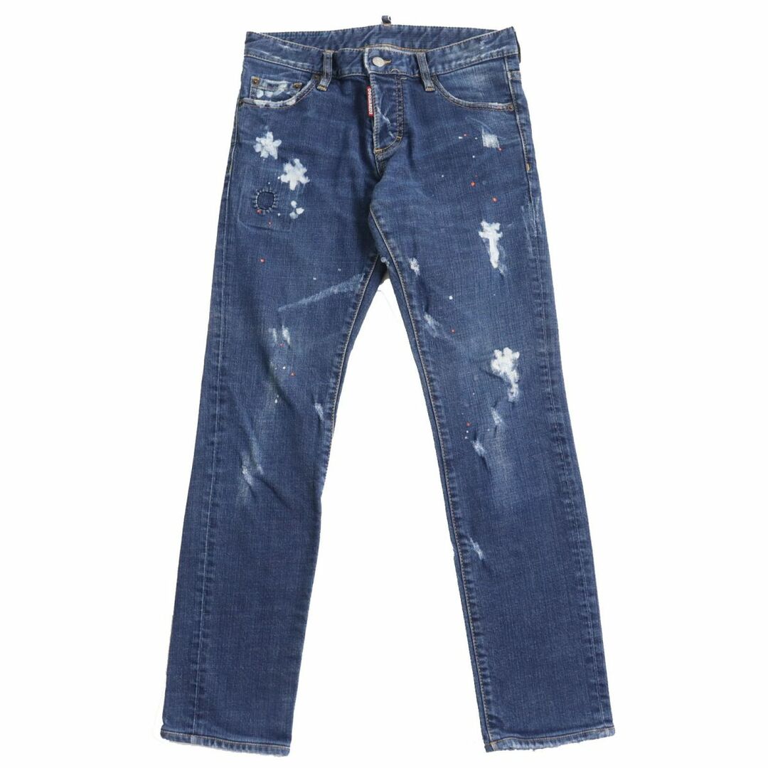 【ドンドン見直し】良品●DSQUARED2 ディースクエアード Slim jean クラッシュデニム/スキニーパンツ インディゴブルー 44 伊製 正規