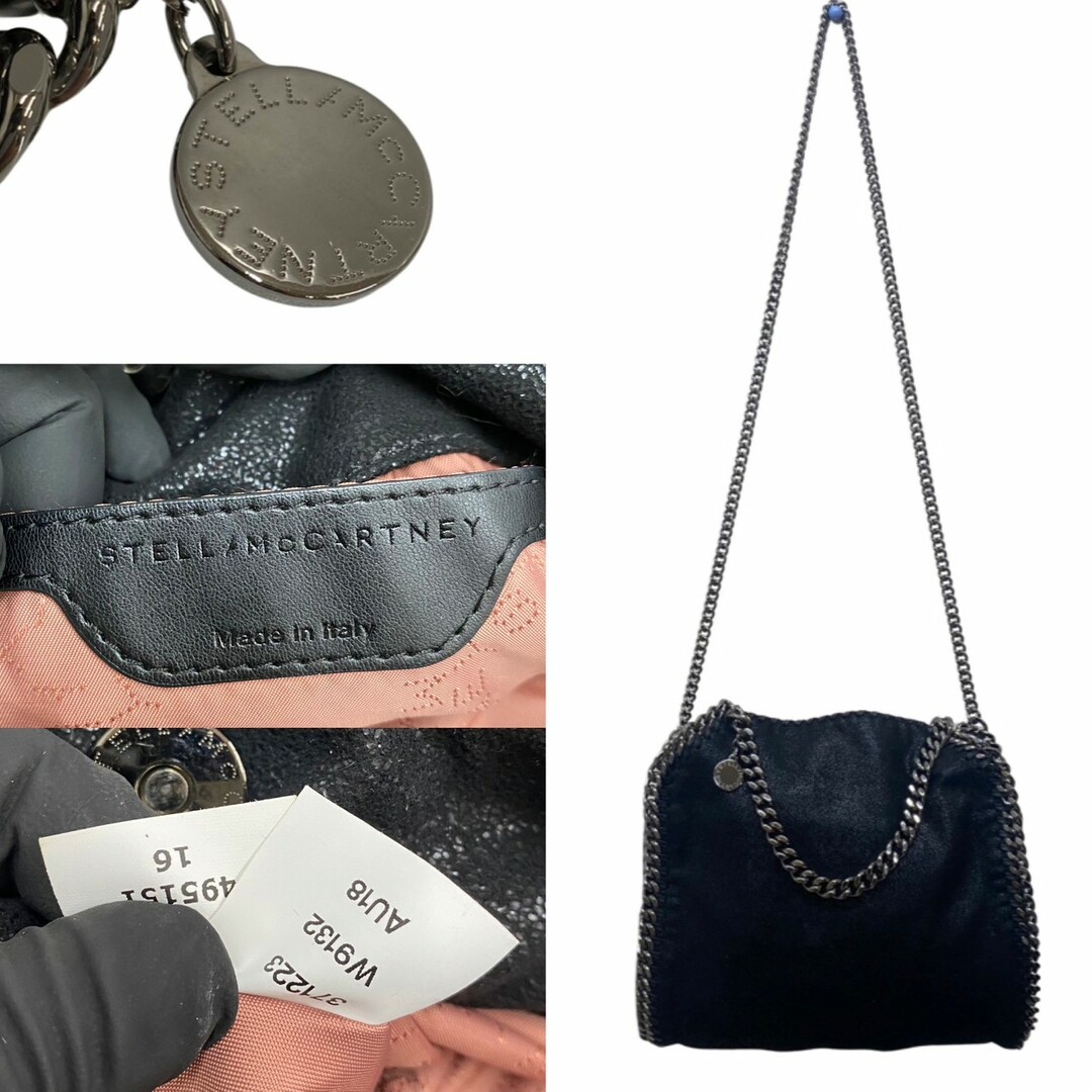 極 美品 Stella McCartney ステラマッカートニー ファラベラ レザー チェーン 2way ミニ トートバッグ ショルダーバッグ  ブラック 16855