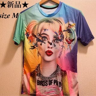 新品★カラフル★ハーレークィン★マーゴットロビーTシャツ★ユニセックス★M(Tシャツ/カットソー(半袖/袖なし))