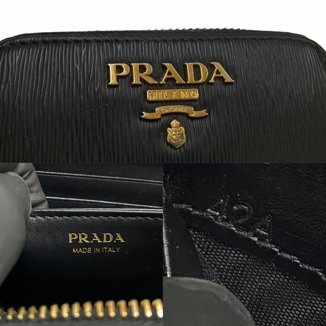 PRADA - 極 美品 箱 カード付 PRADA プラダ ロゴ 金具 レザー 本革