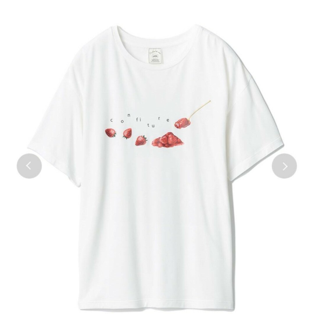 gelato pique(ジェラートピケ)の新品未使用　ジェラートピケ スイーツワンポイントTシャツ ストロベリー　苺 レディースのトップス(Tシャツ(半袖/袖なし))の商品写真