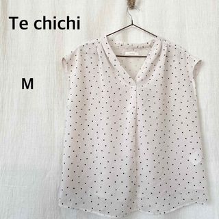 テチチ(Techichi)のTe chichi テチチ　ドット柄　フレンチスリーブ　シャツ　トップス(シャツ/ブラウス(半袖/袖なし))