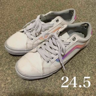 ヴァンズ(VANS)のレディース スニーカー シューズ 紐靴 ホワイト 白 24.5 VANSバンズ(スニーカー)