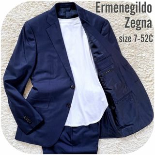 エルメネジルドゼニア(Ermenegildo Zegna)のエルメネジルドゼニア 14ミルミル 2Bシングルセットアップスーツ 濃紺 メンズ(セットアップ)