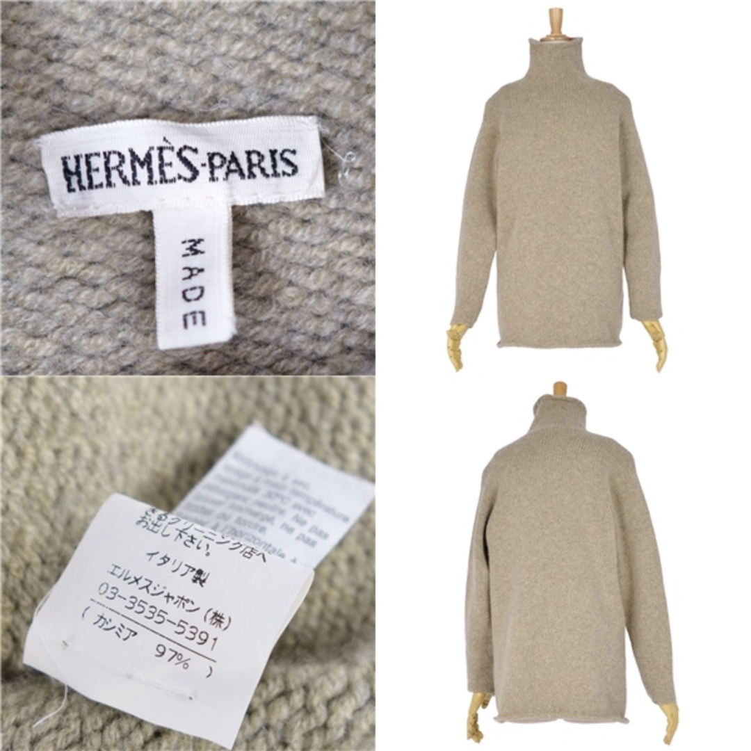 極美品 エルメス HERMES ニット セーター マルジェラ期 ハイネック ロングスリーブ カシミヤ トップス レディース S ブラウンベージュ 極美品 エルメス HERMES ニット セーター マルジェラ期 ハイネック ロングスリーブ カシミヤ トップス レディース S ブラウンベージュ