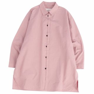 ジルサンダー(Jil Sander)の美品 ジルサンダー JIL SANDER シャツ ロングスリーブ 無地 コットン トップス メンズ 34(XS相当) ピンクベージュ(シャツ)