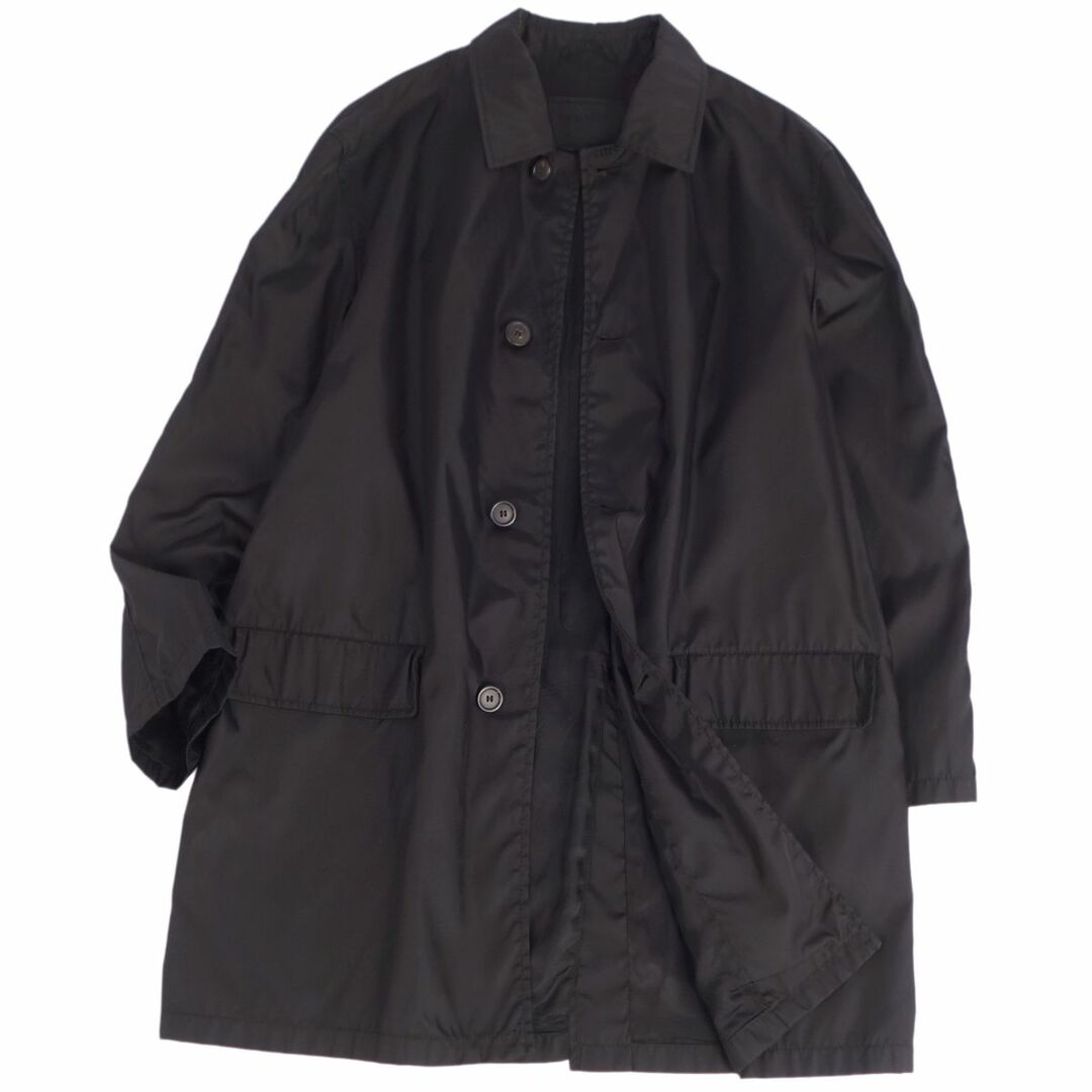 PRADA(プラダ)のプラダ PRADA コート ステンカラーコート バルマカーンコート ナイロン 無地 アウター メンズ M ブラック メンズのジャケット/アウター(ステンカラーコート)の商品写真