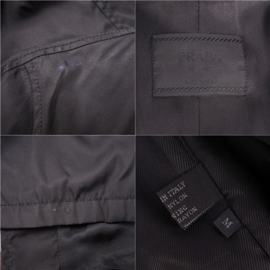 PRADA(プラダ)のプラダ PRADA コート ステンカラーコート バルマカーンコート ナイロン 無地 アウター メンズ M ブラック メンズのジャケット/アウター(ステンカラーコート)の商品写真