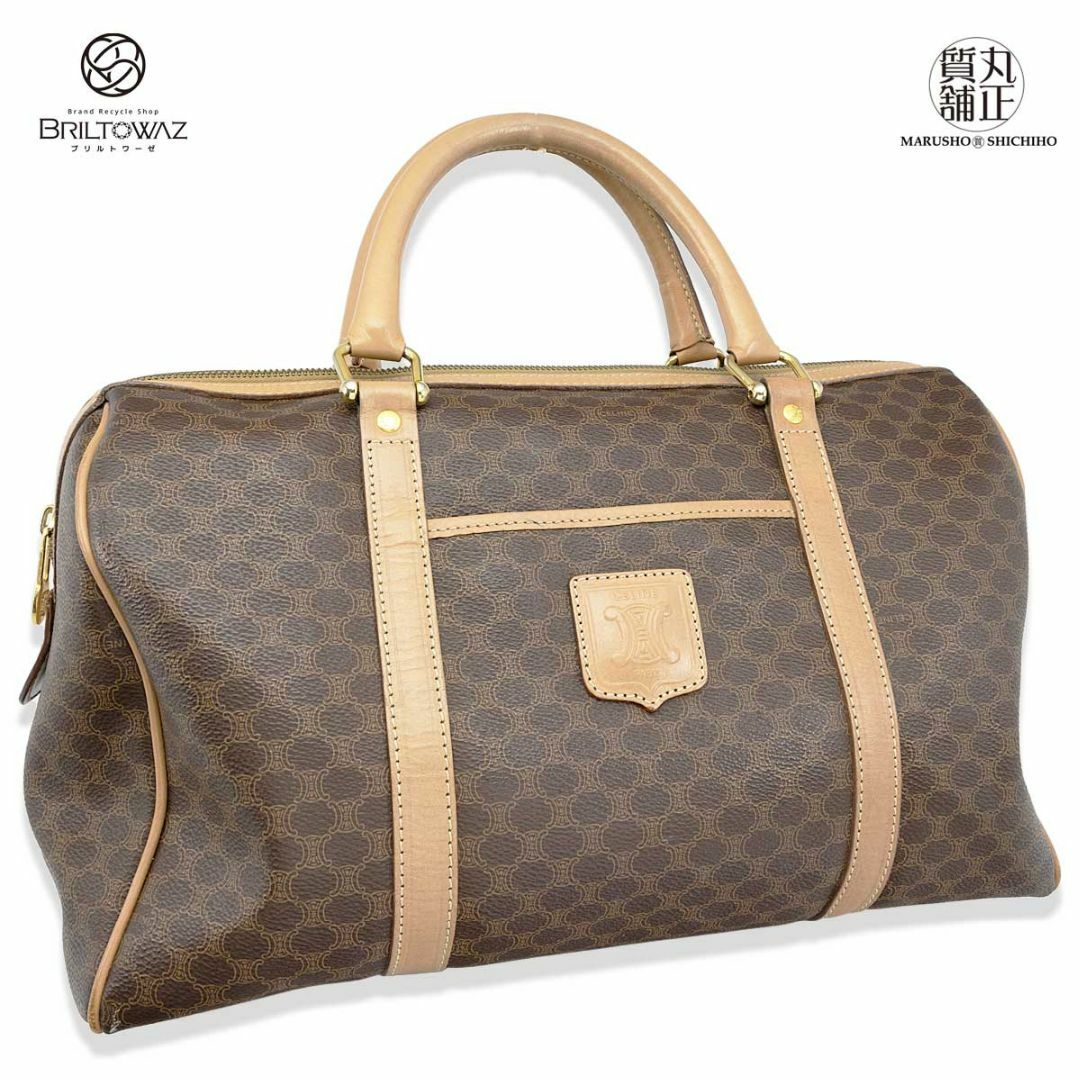 celine - セリーヌ マカダム柄 ボストン 35cm ヴィンテージ ブラウン