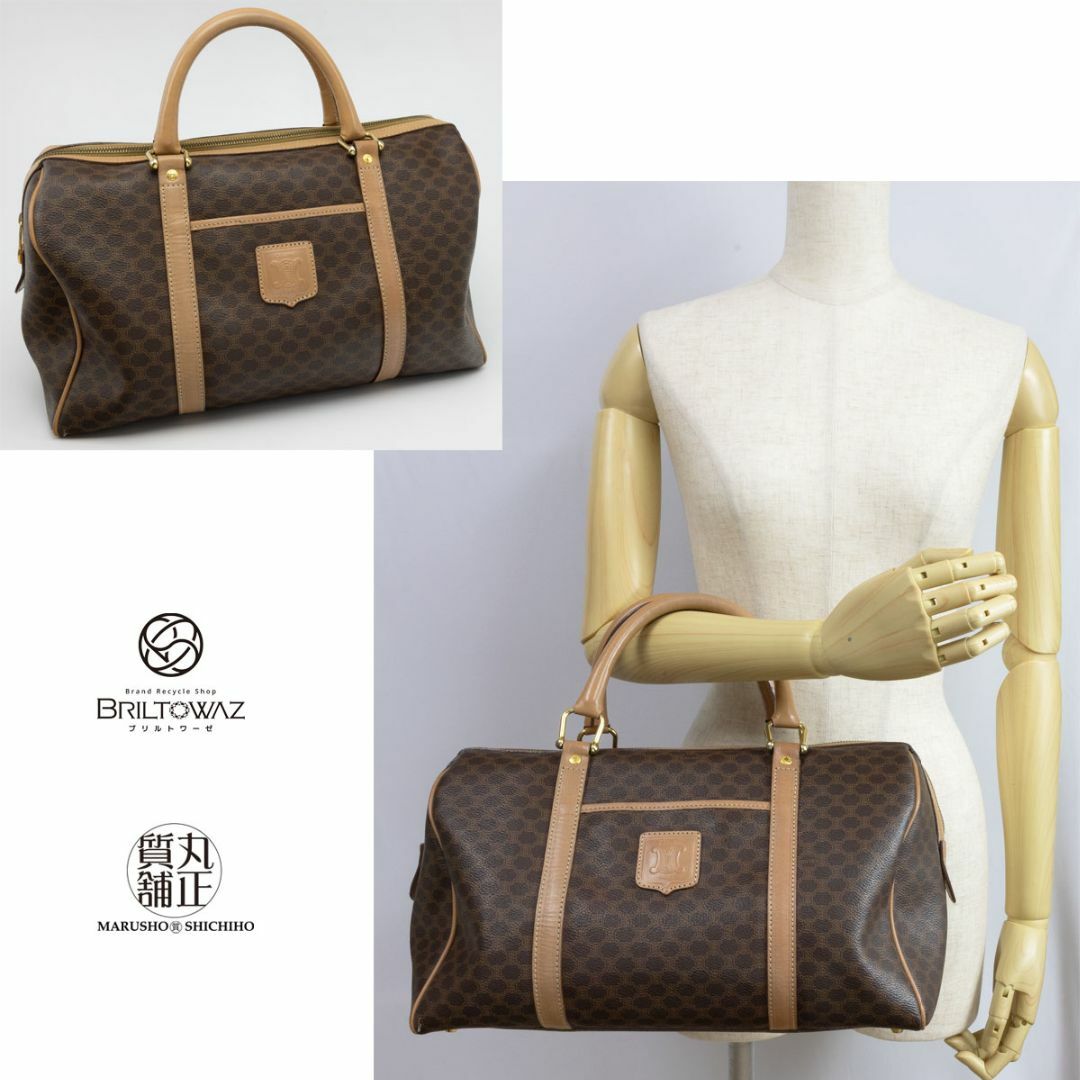 celine - セリーヌ マカダム柄 ボストン 35cm ヴィンテージ ブラウン