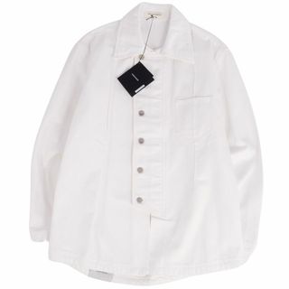 極美品 ナマチェコ NAMACHEKO ジャケット デニムジャケット MANNI DENIM SHIRT ボタンフライ 無地 コットン アウター メンズ M ホワイト(Gジャン/デニムジャケット)