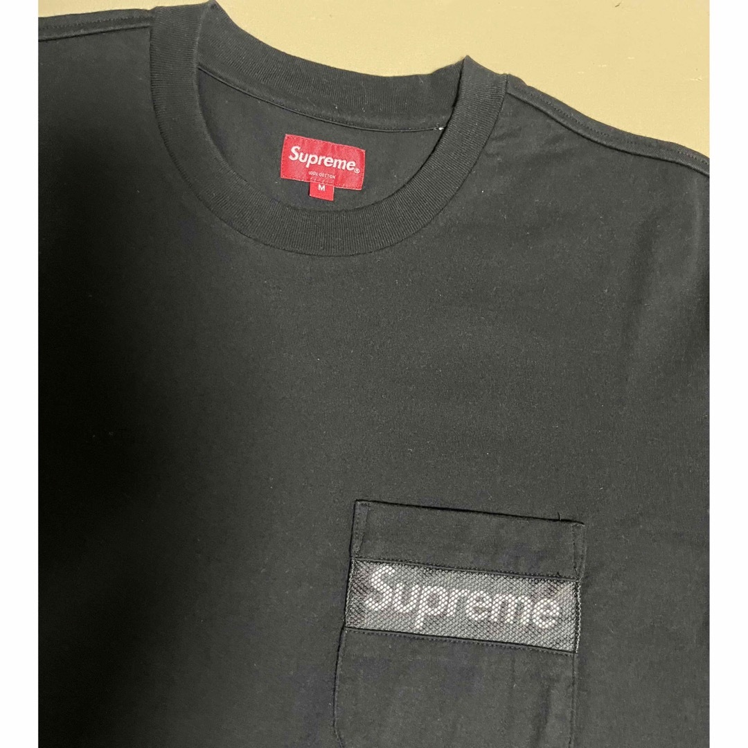 メンズSupreme Mesh Stripe Pocket Tee Black M