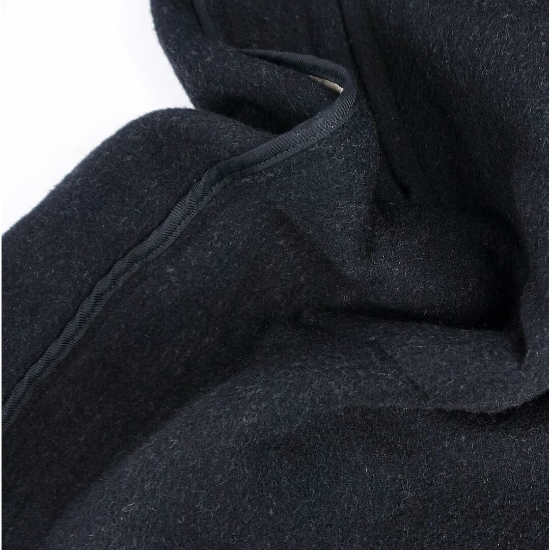 極美品　エルメス ステンカラーコート レザーパイピング   黒 メンズ　XL