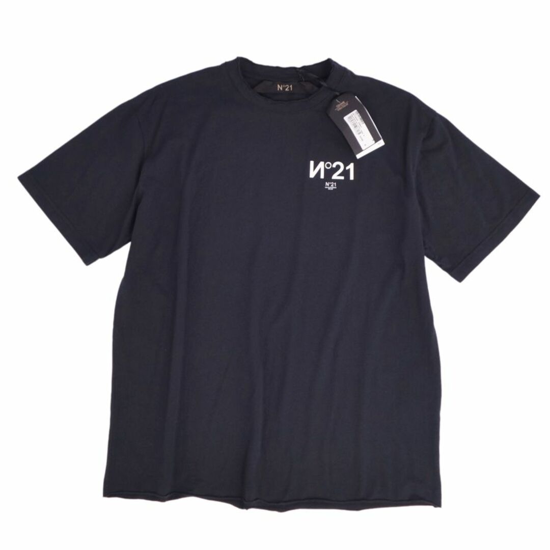 極美品 ヌメロベントゥーノ N°21 Tシャツ カットソー ロゴ 半袖 ショートスリーブ コットン トップス メンズ S ブラック