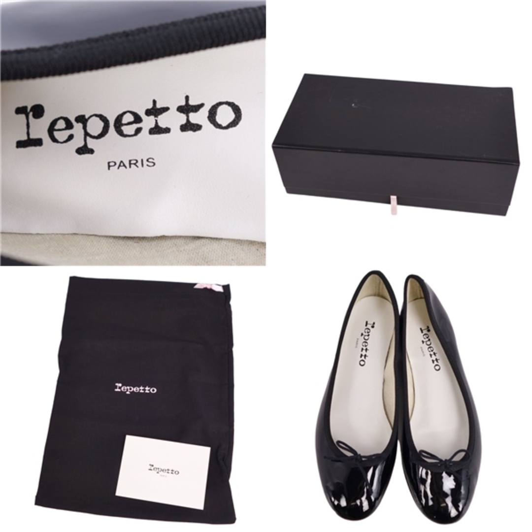 repetto(レペット)の未使用 レペット repetto パンプス フラットパンプス バレエシューズ パテントレザー リボン シューズ 靴 レディース 38(24cm相当) ブラック レディースの靴/シューズ(ハイヒール/パンプス)の商品写真