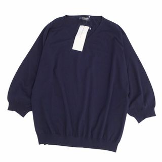 マックスマーラ(Max Mara)の未使用 エスマックスマーラ S Max Mara ニット セーター ロングスリーブ Vネック 無地 トップス レディース M ネイビー(ニット/セーター)