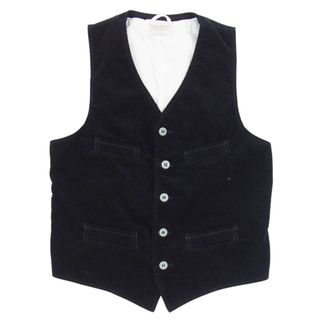 ヌーディジーンズ(Nudie Jeans)のNudie Jeans ヌーディージーンズ GUSTAV グスタフ CORD WAISTCOAT LION コーデュロイ ウェストコート ベスト ブラック系 M【中古】(ベスト)