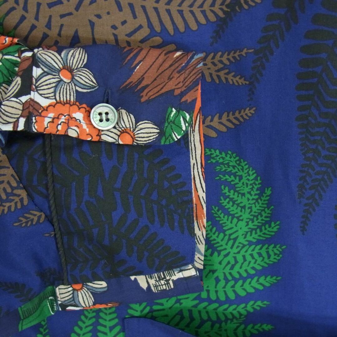 Sacai サカイ 長袖 21SS 21-02470M Archive Print Mix Shirt アーカイブ プリント ミックス オープンカラー シャツ ネイビー系 2【美品】 5