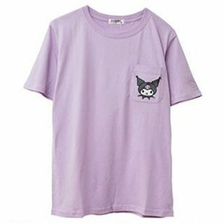 クロミ クロミちゃん ワンポイント 刺繍 Tシャツ パープル Mサイズ シャツ(キャラクターグッズ)