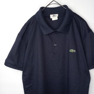 ラコステ(LACOSTE)の90s　フレンチラコステ　半袖　ポロシャツ　刺繍ロゴ　シェルボタン　ユーロ古着(ポロシャツ)