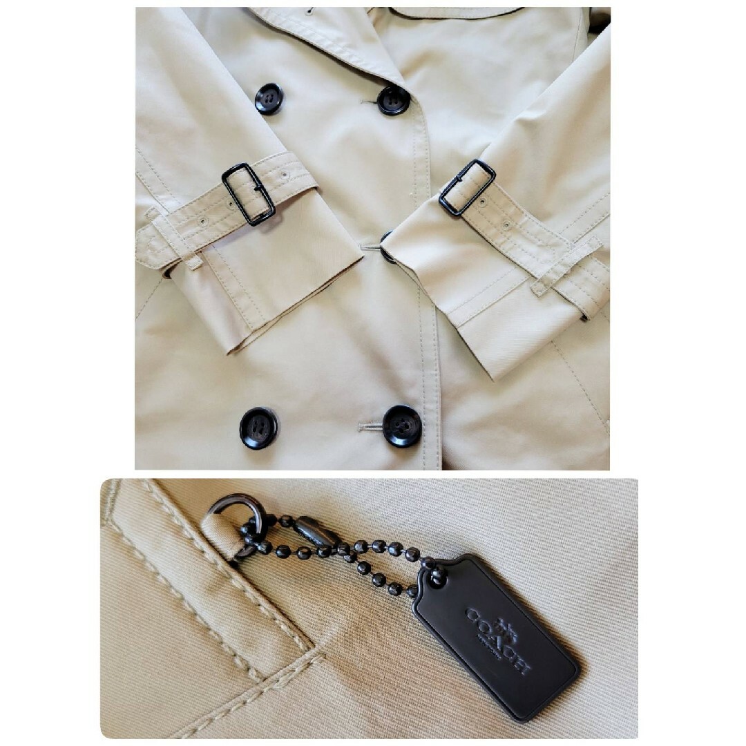 【美品】COACH ライナー付き ベルテッド トレンチコート ベージュ S