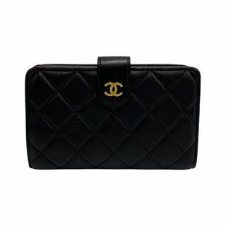 極 美品 カード付 シール有 11番台 CHANEL シャネル 2.55 マトラッセ カーフ レザー コインケース カードケース ミニ 財布 ブラック 20039