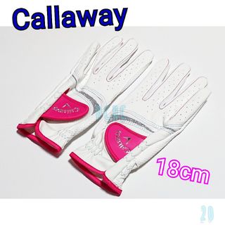 キャロウェイゴルフ(Callaway Golf)の新品【18cm】【ホワイト／ピンク】【両手用】キャロウェイ ゴルフグローブ(その他)