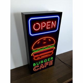 【Lサイズ】ハンバーガー カフェ バー 看板 置物 アメリカン雑貨 ライトBOX