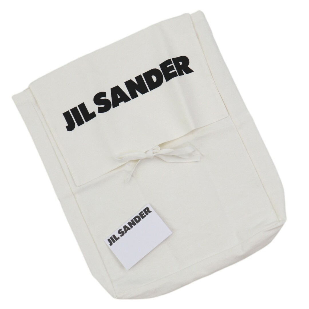 ジルサンダー キャンバス×レザー ロゴ トートバッグ ユニセックス ベージュ 黒 JIL SANDER 6