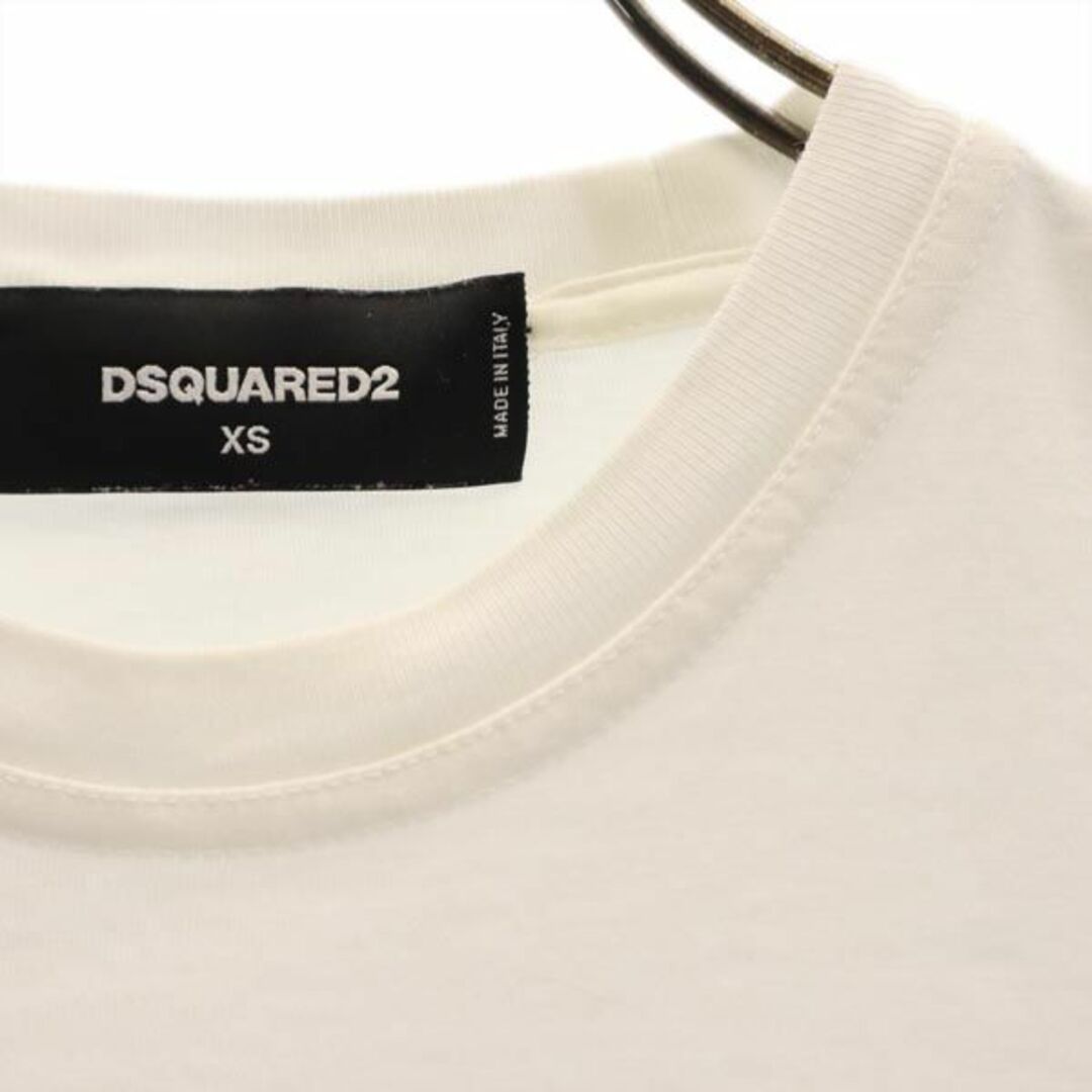 ディースクエアード イタリア製 プリント 半袖 Tシャツ XS ホワイト系 DSQUARED2 ロゴ レディース 【中古】 【230810】 メール便可