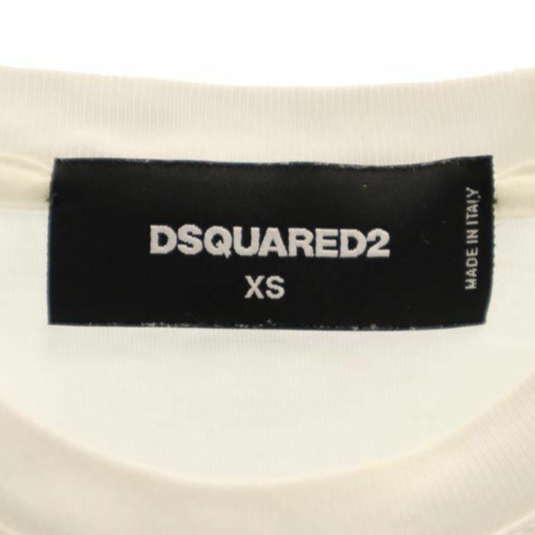 ディースクエアード イタリア製 プリント 半袖 Tシャツ XS ホワイト系 DSQUARED2 ロゴ レディース 【中古】 【230810】 メール便可